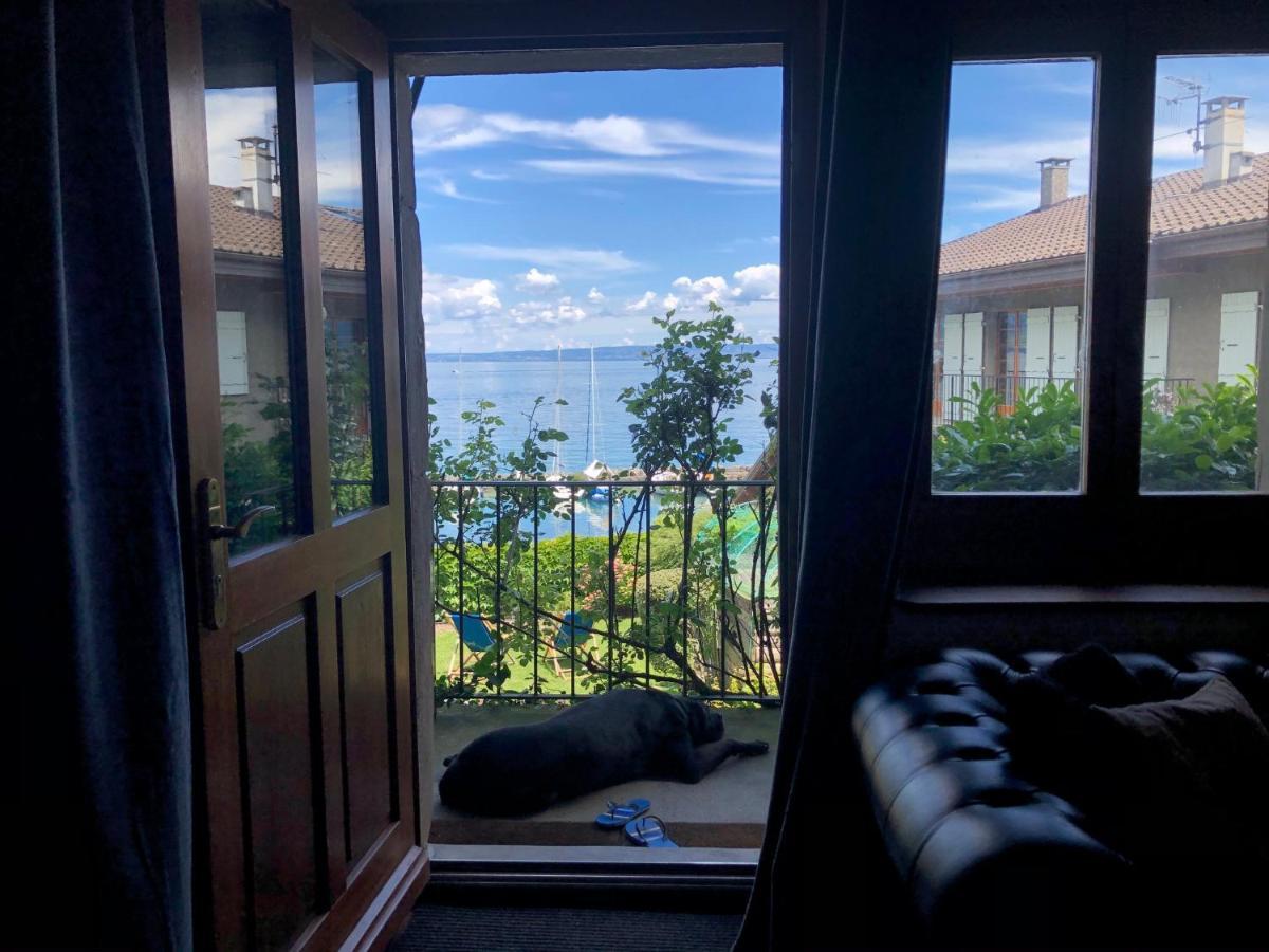 A Room With A View - Maisonnette Dans Bourg Medieval Au Bord Du Lac Leman イヴォワール エクステリア 写真