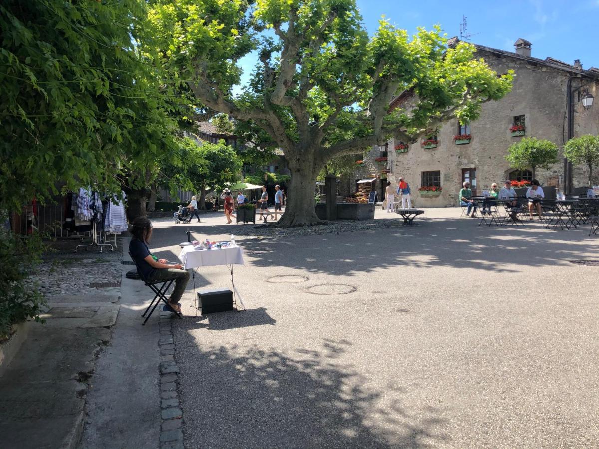 A Room With A View - Maisonnette Dans Bourg Medieval Au Bord Du Lac Leman イヴォワール エクステリア 写真